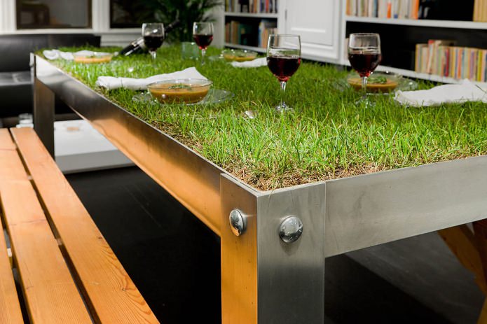 mesa de jantar em estilo ecológico