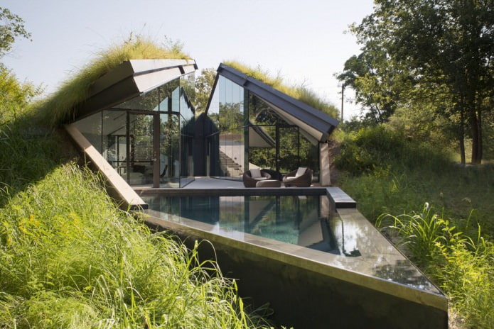 Casas modernas em estilo ecológico
