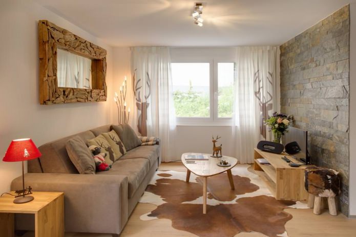 sala de estar em estilo ecológico