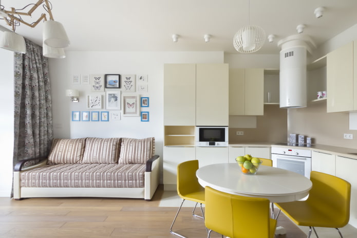 design de interiores de cozinha e quarto