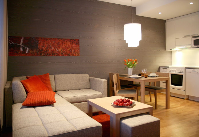 design de interiores de cozinha e quarto