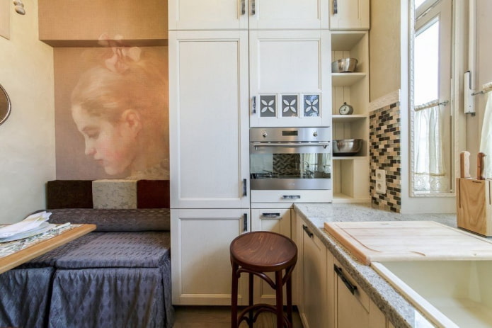 design de interiores de cozinha e quarto