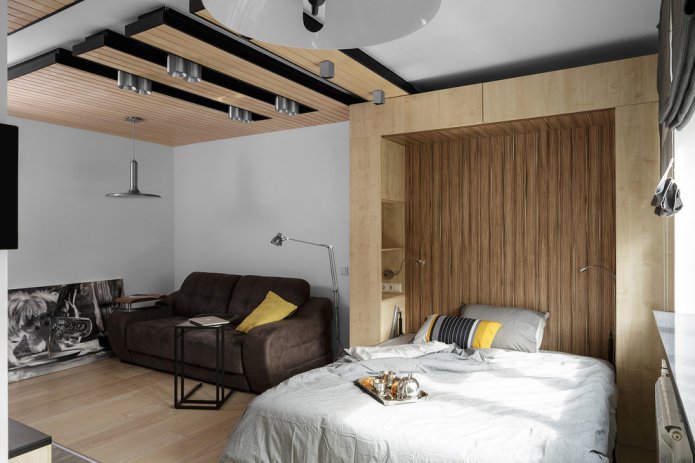 móveis de um quarto e sala de estar combinados