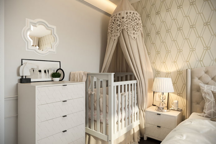 área infantil no interior do quarto dos pais