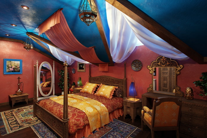 arranjo de um quarto no sótão