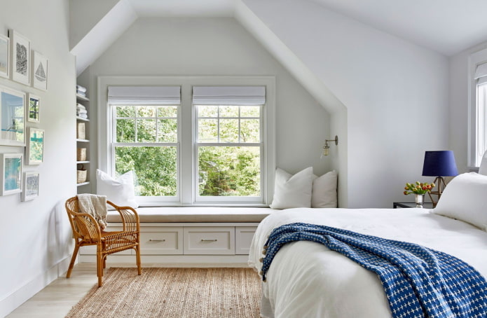 design de interiores de quarto de sótão