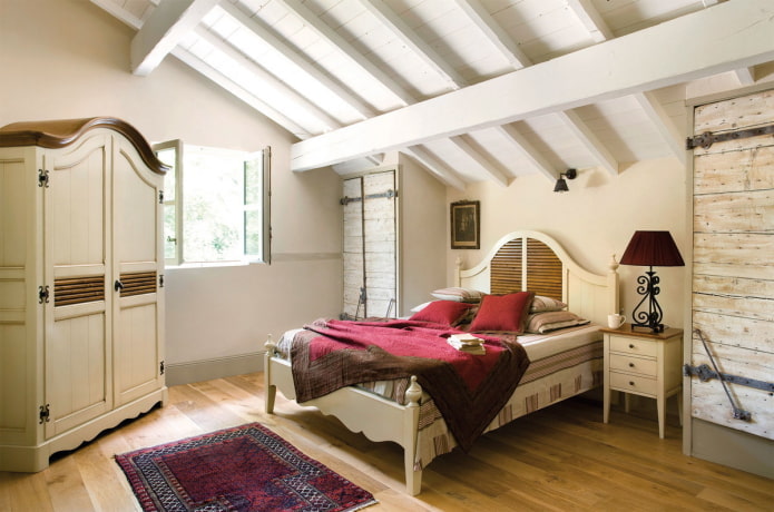 design de interiores de quarto no sótão