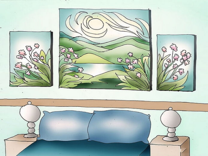 pinturas no quarto de acordo com o Feng Shui
