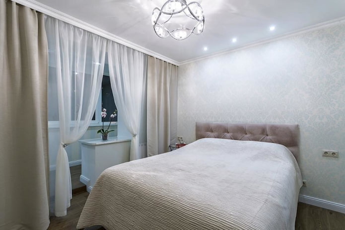 cortinas no quarto combinadas com a loggia