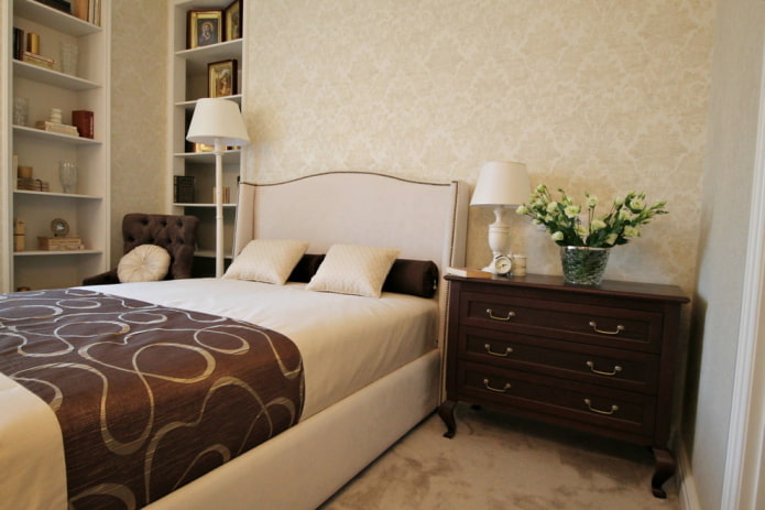 interior do quarto bege chocolate