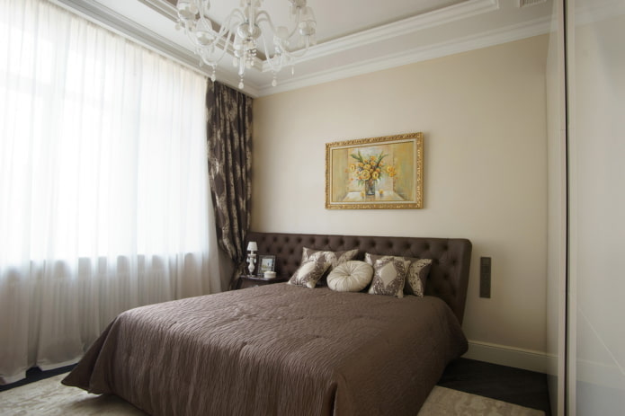 interior do quarto bege chocolate
