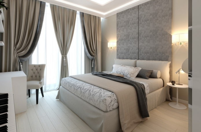 interior do quarto cinza-bege