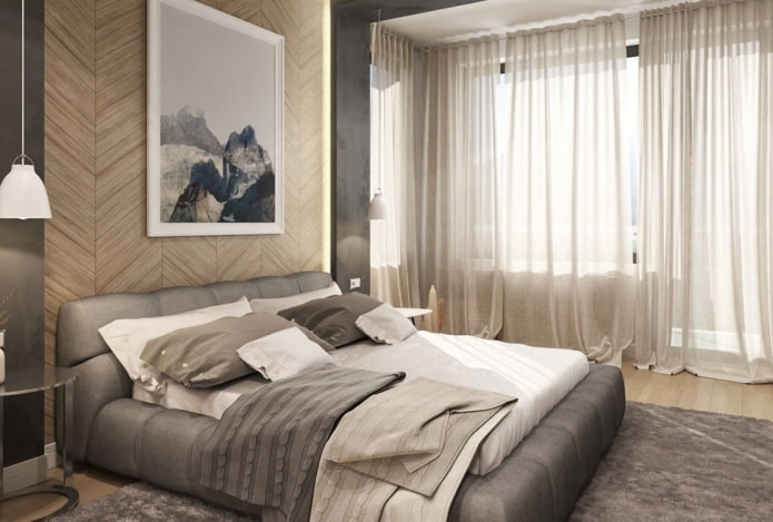 interior do quarto cinza-bege