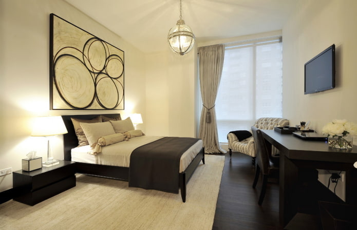 interior de quarto preto e bege