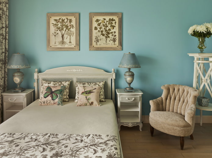 quarto turquesa em estilo provençal