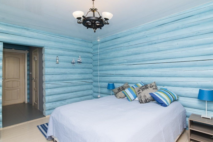design de interiores de quarto azul