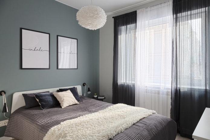 Quarto em estilo escandinavo em um Khrushchevka