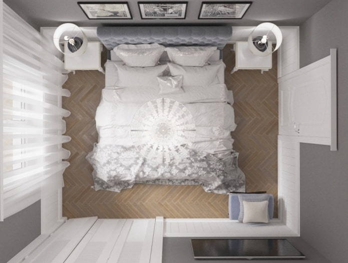 layout de quarto em um Khrushchevka