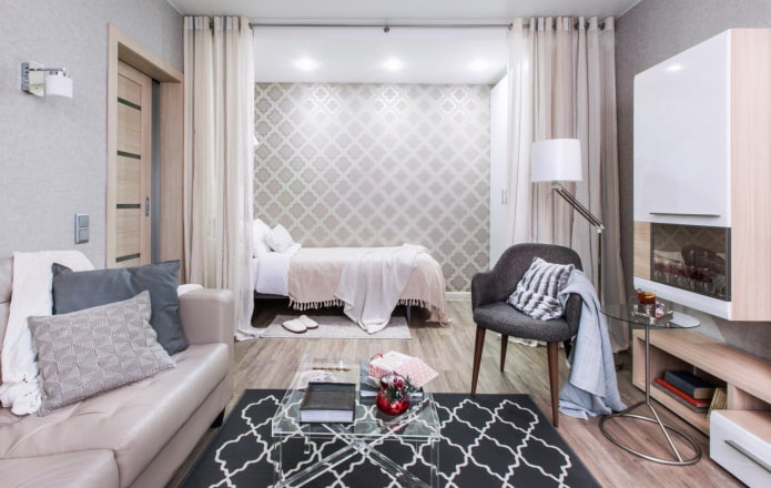 zoneamento de um quarto em um Khrushchevka