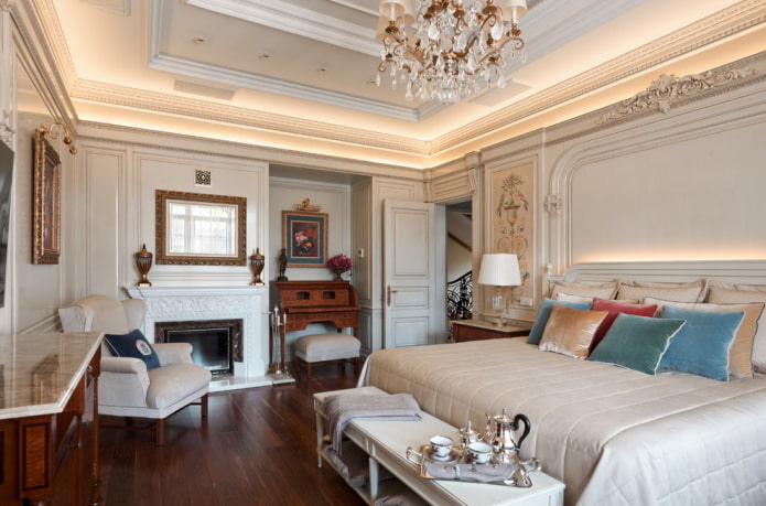 decoração de quarto em estilo clássico