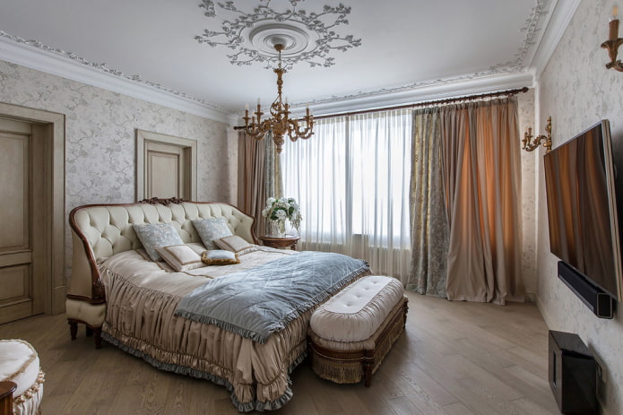 têxteis no quarto em estilo clássico