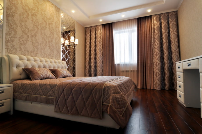 cortinas no interior de um quarto marrom