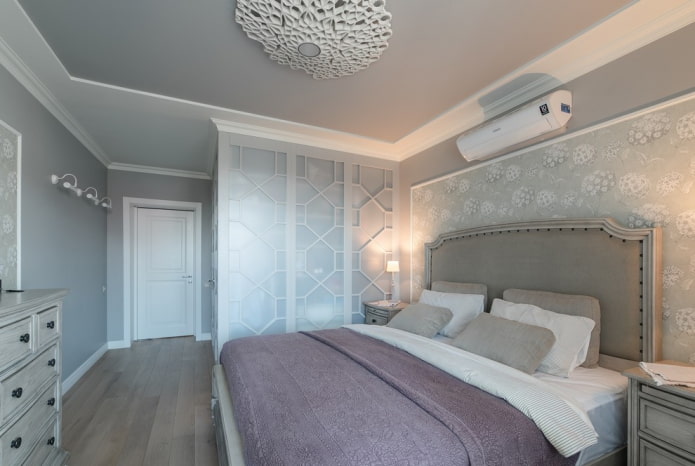 design de interiores de quarto cinza