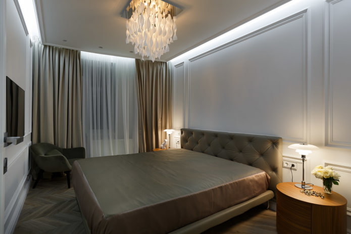 design de quarto cinza-marrom