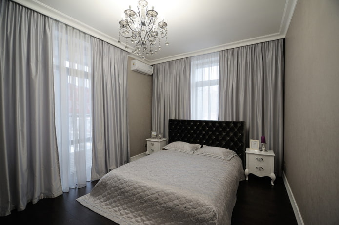 design de quarto cinza-preto