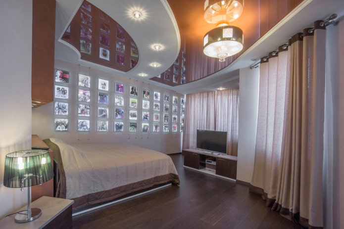 design de quarto cinza-marrom
