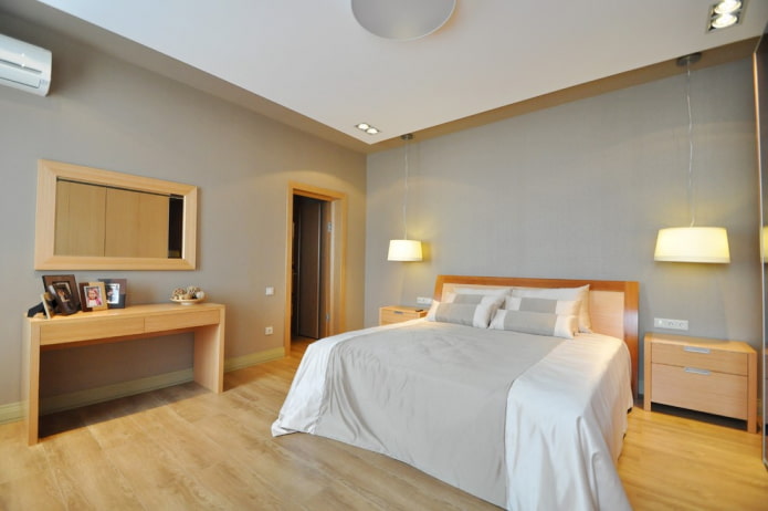 interior do quarto cinza-bege
