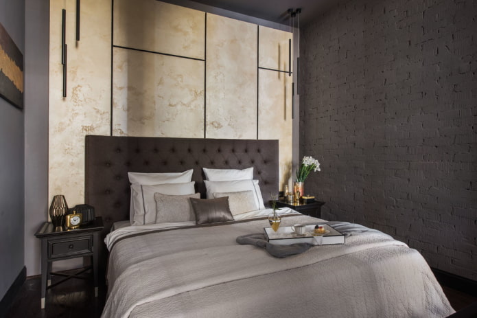 interior do quarto cinza-bege