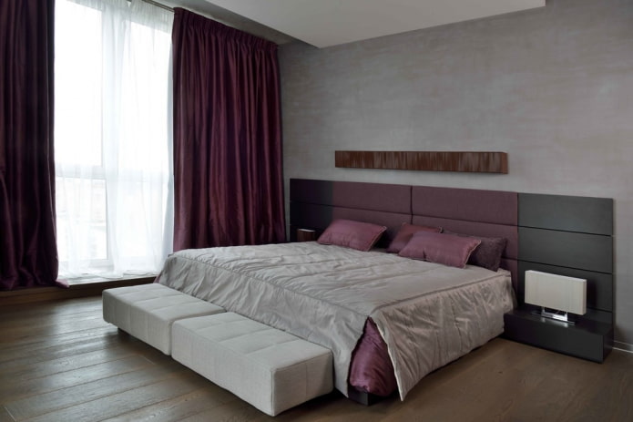 design de interiores de quarto cinza