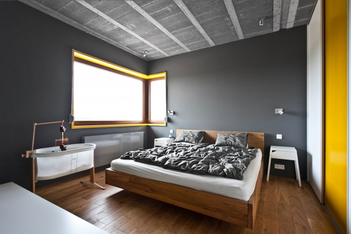 acabamento de quarto cinza