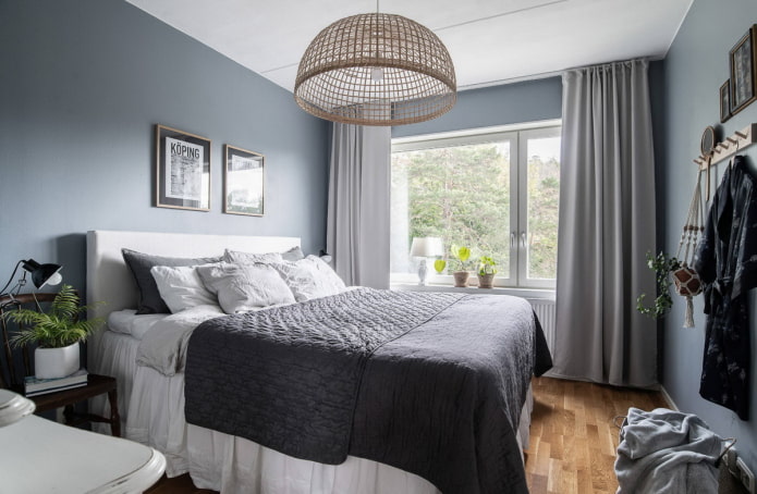 design de interiores de quarto cinza