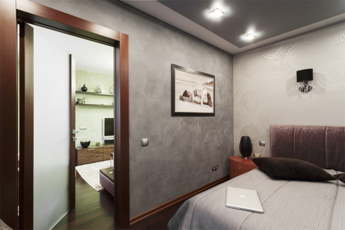 acabamento de quarto cinza