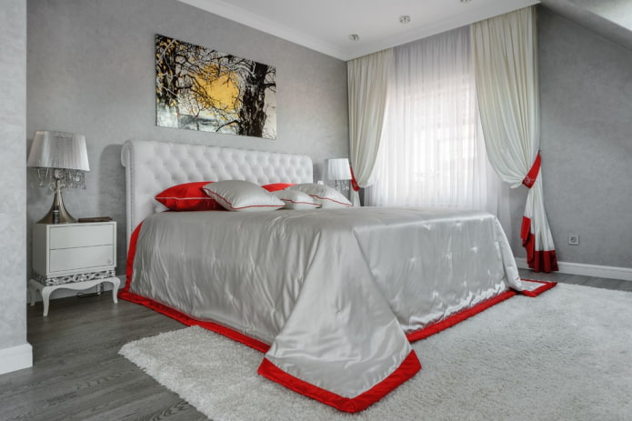 design de interiores de quarto cinza