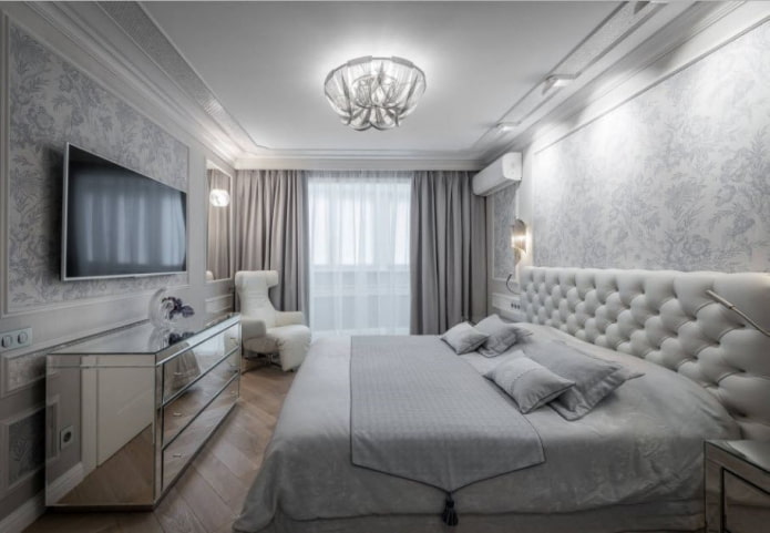 móveis para um quarto cinza