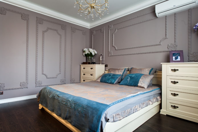 design de interiores de quarto cinza