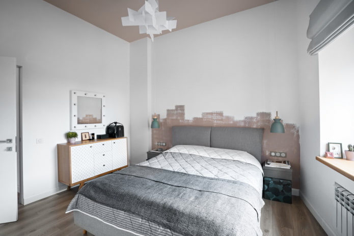 papel de parede fotográfico na cabeceira da cama