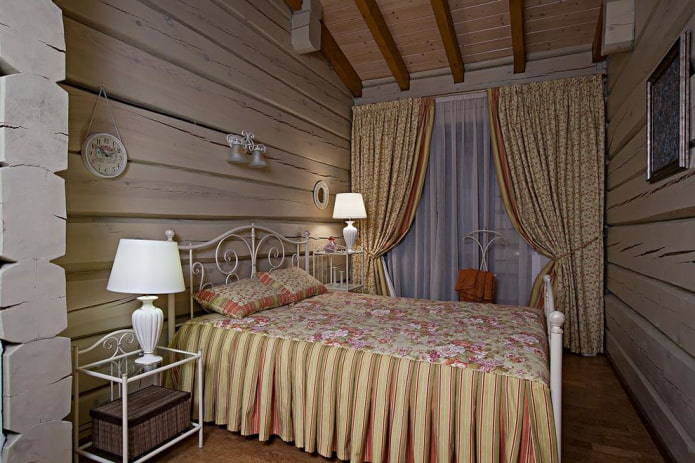 iluminação de quarto em estilo campestre