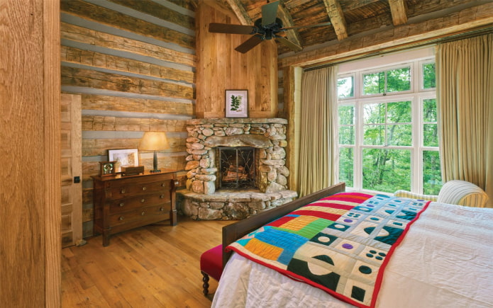 design de interiores de quarto em estilo campestre