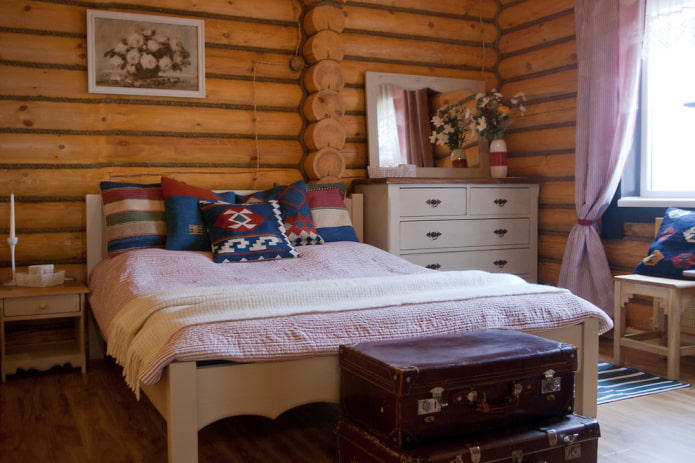 design de interiores de quarto em estilo campestre