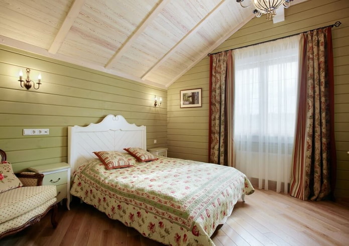 têxteis e decoração no quarto em estilo campestre