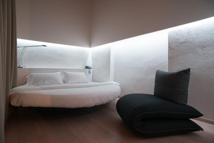 móveis no interior do quarto em estilo hi-tech