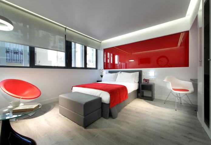 design de interiores de quarto em estilo hi-tech