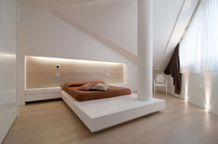 design de interiores de quarto em estilo hi-tech