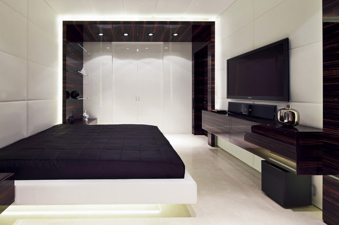 decoração de quarto em estilo high-tech