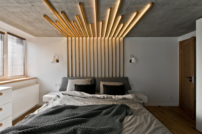 decoração de teto no quarto em estilo industrial
