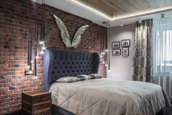 iluminação de quarto em estilo industrial